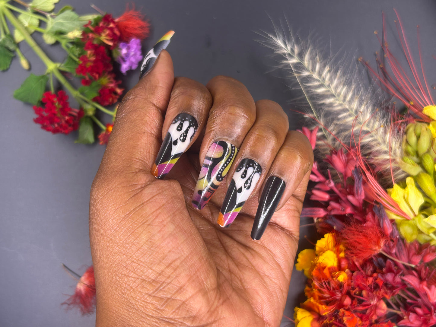 Treble Clef Music Long Length Press On Nails